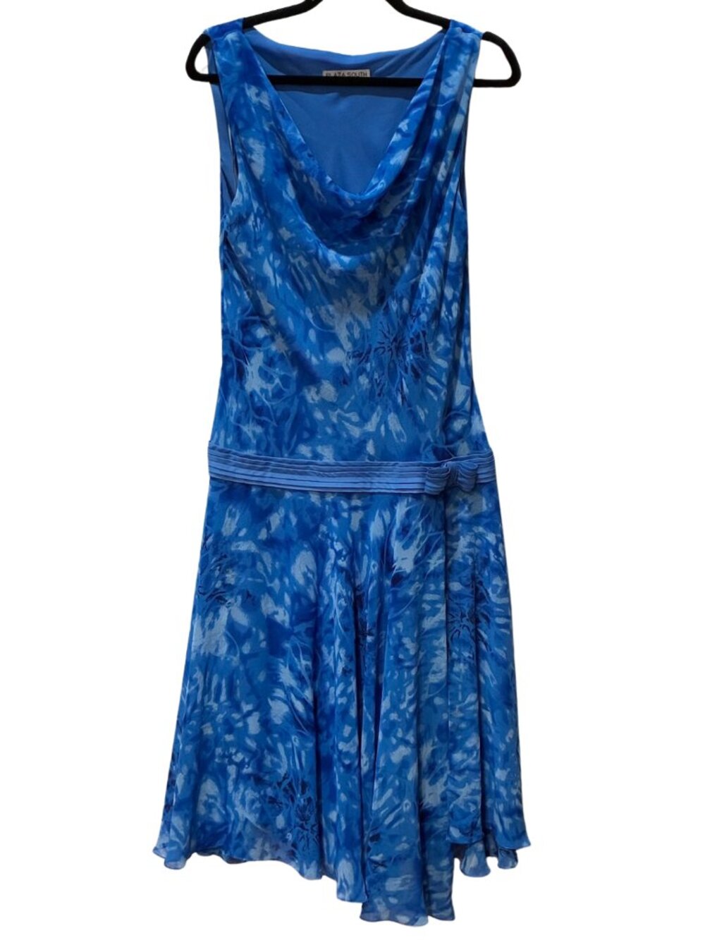 Blue Whimsigoth Fairy Vintage Babydoll Sheer Asymmetrical Midi Dress Size Large